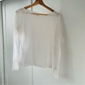 Brandy Melville white cotton boat neck top